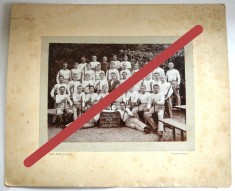 Fotografie veche pe carton, grup de sportivi germani - circa 1900