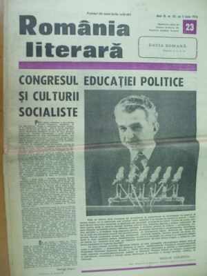 Romania literara 3 iunie 1976 Dacia romana Eminescu statuie Cluj Jalea Covaliu foto