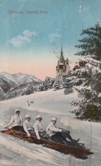 SINAIA , CASTELUL PELES , SPORTURILE DE IARNA , CIRCULATA 1925
