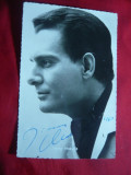 Fotografie de Studio a cantaretului Jimmy Makulis, autograf si dedicatie 1960
