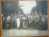 Foto Carton: Excursionisti Romani Paris, Padurea Saint Cloud, Iulie 1914, 25x19.5cm