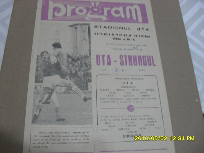 program UTA - Strungul Arad