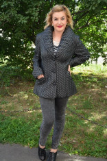 Jacheta de toamna, primavara, neagra, cu nasturi si buzunare (Culoare: NEGRU, Marime: 46) foto