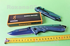 CUTIT BRICEAG Browning. Excelent. Blue Titanium Face, Full Metal. Albastru foto