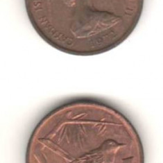 SV * Insulele Cayman ONE CENT 1972 UNC Regina Elisabeth II