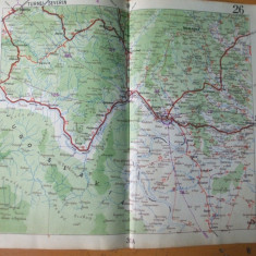 Turnu Severin Timoc Oravita Strehaia Orsova Baia de Arama harta color anii 1930