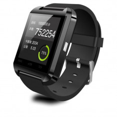 Smartwatch Cronos U8, Capacitive touchscreen 1.48&amp;amp;quot;, Bluetooth, Bratara silicon, Functie telefon (Negru) foto