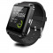 Smartwatch Cronos U8, Capacitive touchscreen 1.48&amp;quot;, Bluetooth, Bratara silicon, Functie telefon (Negru)