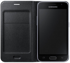 Husa Samsung EF-WJ120PBEGWW tip carte neagra pentru telefon Samsung Galaxy J1 (2016) J120 foto