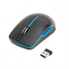 MOUSE PLATINET PM-417 WIRELESS 2,4GHz 1200DPI BLACK/BLUE NANO USB RECEIVER [43106] foto