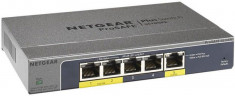 Switch Netgear GS105PE, Gigabit, 5 porturi, 2x PoE, 1x PoE PD foto