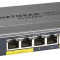 Switch Netgear GS105PE, Gigabit, 5 porturi, 2x PoE, 1x PoE PD