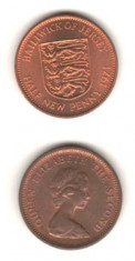 SV * Insula Jersey 1/2 HALF NEW PENNY 1971 UNC + luciu monetarie foto