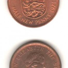SV * Insula Jersey 1/2 HALF NEW PENNY 1971 UNC + luciu monetarie