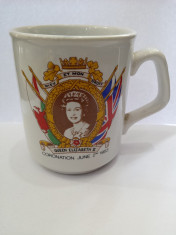 De colectie ! Cana veche portelan aniversara Queen Elizabeth II 1978 foto