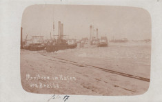 BRAILA , MONITOARE , NAVE DE RAZBOI IN PORTUL BRAILA FEBRUARIE 1917 foto