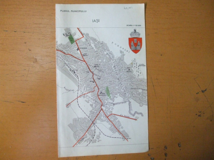 Iasi Oradea plan oras harta color anii 1930