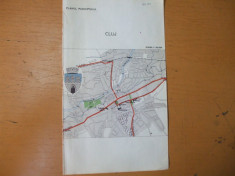 Constanta Cluj plan oras harta color anii 1930 foto