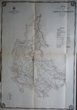 Harta color a cailor de comunicatie din Judetul Dambovita, 1914