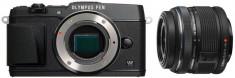 Aparat Foto Mirrorless Olympus E-P5 (Negru), cu Obiectiv 14-42mm II R, Filmare Full HD, 17.2MP foto
