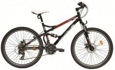 Bicicleta DHS Terrana 2645 (2017) Negru-Alb-Rosu, 490mmPB Cod:21726454969 foto