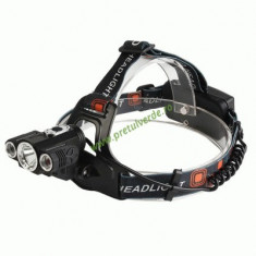 Lanterna frontala bicicleta LED-uri T6 acumulatori MX1825 foto