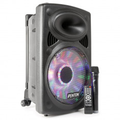 Boxa Portabila Activa cu Microfon, Telecomanda si BlueTooth 12&amp;amp;quot; 130W RMS BT/VHF/IRC/LED Fenton FPS12 foto