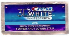 Tratament Import SUA cu Benzi pentru Albirea Dintilor Crest Whitestrips 3D Vivid - 1 Plic foto