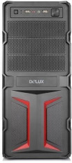 CARCASA Delux cu sursa 450W, ATX Mid-Tower, Front USB+Audio, (Black&amp;amp;Red), &amp;quot;MV888&amp;quot; foto