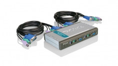 Switch KVM 4 porturi, PS/2, 2 seturi cabluri incluse, D-Link &amp;quot;DKVM-4K&amp;quot; foto