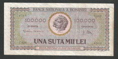 ROMANIA 100000 100.000 LEI 25 ianuarie 1947 [11] BNR vertical foto