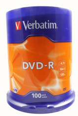 DVD-R Verbatim SL 16X 4.7GB 100PK SPINDLE MATT SILVER &amp;quot;43549&amp;quot; foto