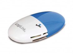 Card Reader Logilink (CR0028), extern USB2.0 all-in-one, Logilink Smile, pentru micro-SD/ micro-SDHC, alb - albastru, &amp;quot;CR0031&amp;quot; foto