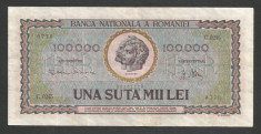 ROMANIA 100000 100.000 LEI 25 ianuarie 1947 BNR vertical [02] VF+ foto