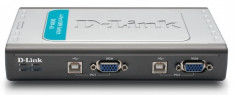 Switch KVM 4 porturi, USB, 2 seturi cabluri incluse, D-Link &amp;quot;DKVM-4U&amp;quot; foto