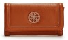 Portofel Dama Guess Enamel Quattro G Maro Original Nou, Piele Ecologica, 12 Carduri, Livrare Rapida