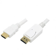 Cablu adaptor DisplayPort - HDMI, white, 2m &amp;quot;CV0055&amp;quot; foto