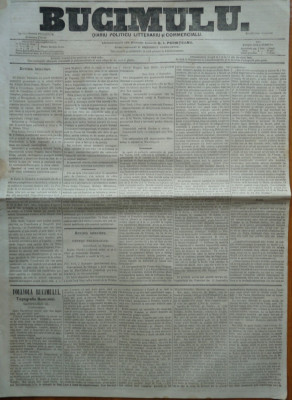 Buciumul , ziar politic , literar si comercial , nr. 280 , 1864 , Bolliac foto