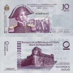 HAITI 10 gourdes 2014 UNC!!! foto