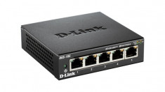 Switch 5 porturi 10/100/1000 Gigabit, 5 porturi Gigabit, Capacity 10Gbps, desktop, fara management, metal, negru foto