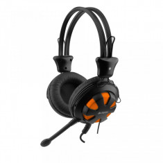 CASTI A4Tech stereo cu microfon, Comfortfit, buton ajustare volum pe casca, pernute detasabile, orange &amp;quot;HS-28-3&amp;quot; foto