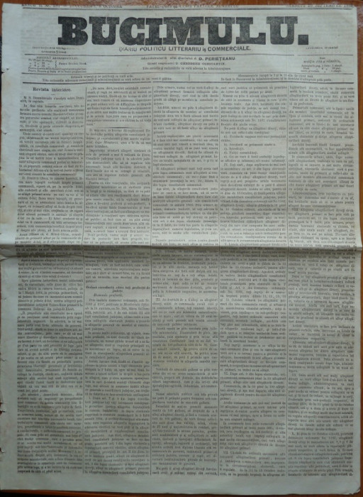 Buciumul, ziar politic, literar si comercial, 20 Septembrie 1864, Bolliac