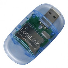 Card Reader Logilink (CR0015), extern USB2.0 pentru SD, SDHC, micro SD, micro SDHC, viteza 480Mbps, greutate: 30g si dimensiuni: 105x138x20mm,... foto