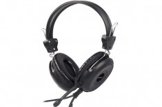 CASTI A4Tech stereo cu microfon, Comfortfit, cu fir de 2m, frecventa 20Hz - 20kHz, sensibilitate 102dB, cu jack de 3.5mm, culoare: negru &amp;quot;HS-30&amp;quot; foto