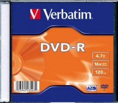 DVD-R Verbatim SL 16X 4.7GB SINGLE SLIM CASE MATT SILVER &amp;quot;43547&amp;quot; foto