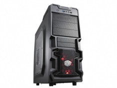 CARCASA Cooler Master fara sursa, K380, mid-tower, ATX, 1* 120mm red LED fan (inclus), I/O panel, side window, black &amp;quot;RC-K380-KWN1&amp;quot; foto