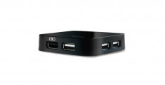 HUB USB 2.0 extern, 4*USB, adaptor 5V, negru, D-Link &amp;quot;DUB-H4&amp;quot; foto