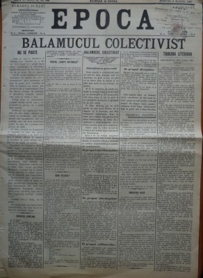 Epoca , ziar al Partidului Conservator , 5 Martie , 1897 , Alexandru Lahovary foto