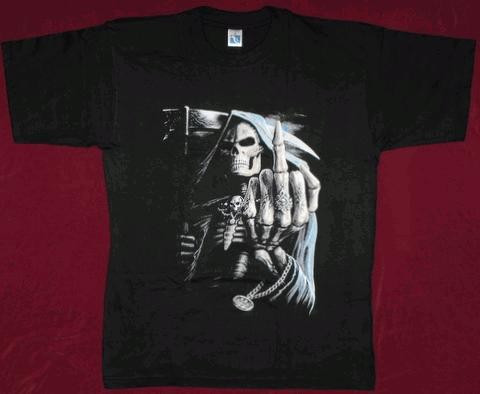 Tricou Moartea cu semnul pacii ,tricouri schelet/craniu/cranii,inclusiv XS  copii, L, M, S, XL, XXL, Negru | Okazii.ro