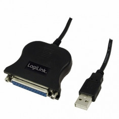 Cablu convertor USB2.0 la port PARALEL (D-Sub 25 pin) (T/M), 1.5m, Logilink &amp;quot;UA0054A&amp;quot; foto